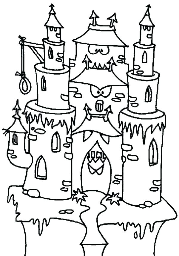 600x854 Monster House Coloring Pages Haunted House Coloring Pages For Kids