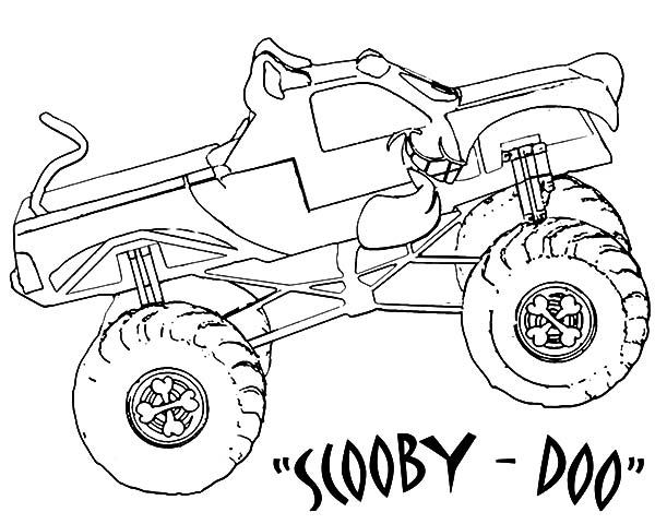 Monster Jam Scooby Doo Monster Truck Coloring Pages Color Luna 600x480 Monster Jam Scooby Doo Monster Truck Coloring Pages Color Luna