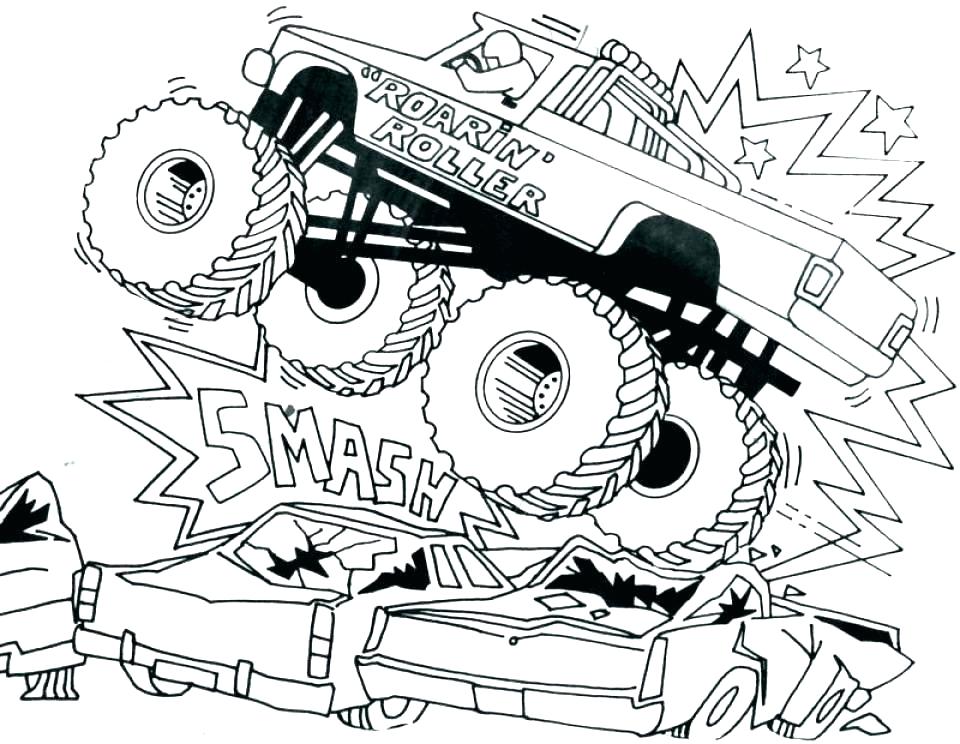 960x744 Coloring Pages Of Trucks Grave Digger Monster Truck Coloring Pages