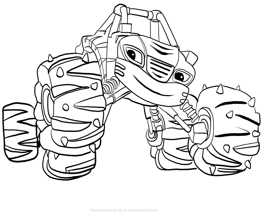 Stripes Of Blaze And The Monster Machines Coloring Pages 875x709 Stripes Of Blaze And The Monster Machines Coloring Pages