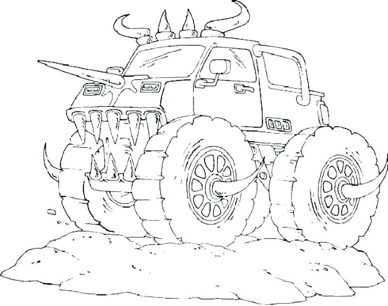 780x615 Monster Jam Coloring Pages Grave Digger Coloring Page Monster