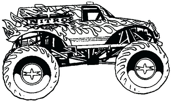 600x356 Coloring Page Monster Truck Captains Curse Monster Truck Coloring
