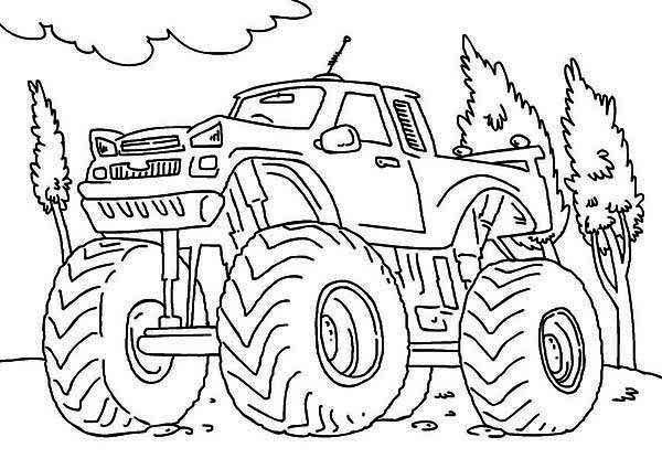 Monster Truck Iron Outlaw Coloring Page 600x425 Monster Truck Iron Outlaw Coloring Page