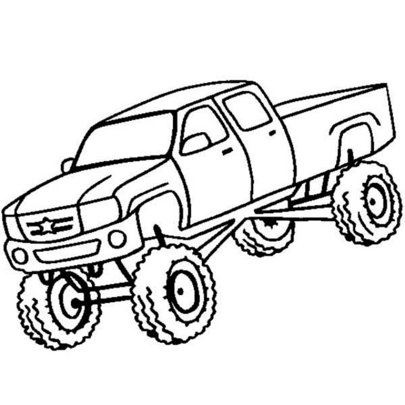 Free Monster Truck Coloring Pages To Print 816x816 Free Monster Truck Coloring Pages To Print