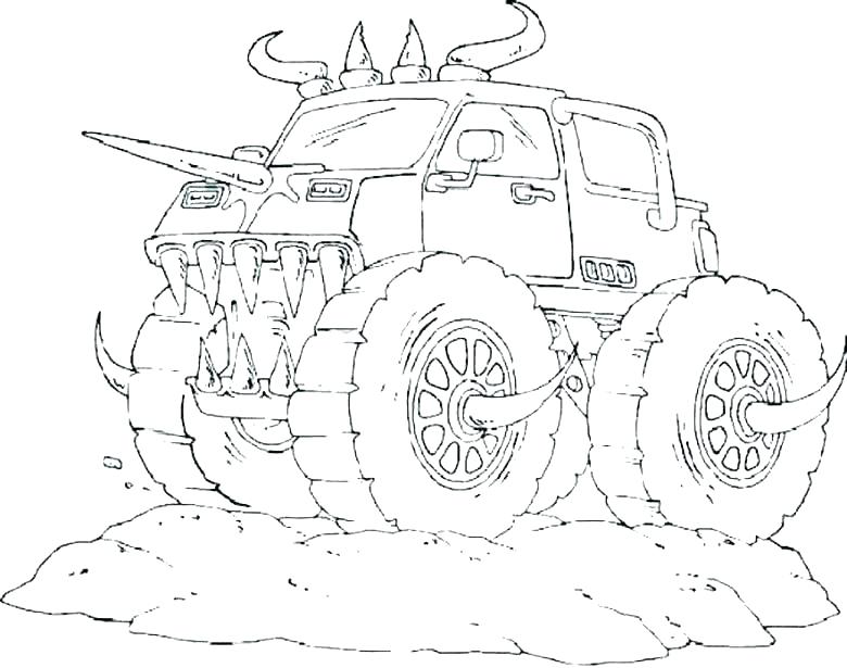 780x615 Monster Truck Coloring Page Monster Jam Coloring Pages Grave
