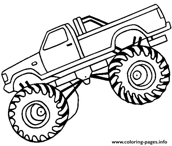 560x475 Monster Truck Coloring Pages Printable Easy Monster Truck Big