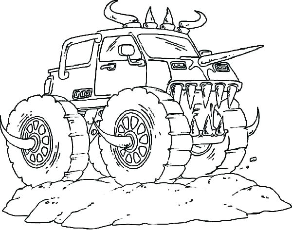 600x473 Monster Truck Printable Coloring Pages Monster Trucks Coloring