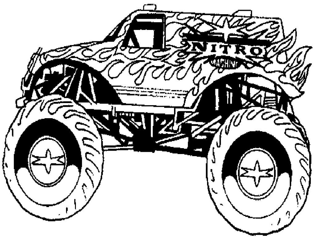 1024x768 Big Monster Truck Coloring Sheets Instructive Best Free 2614