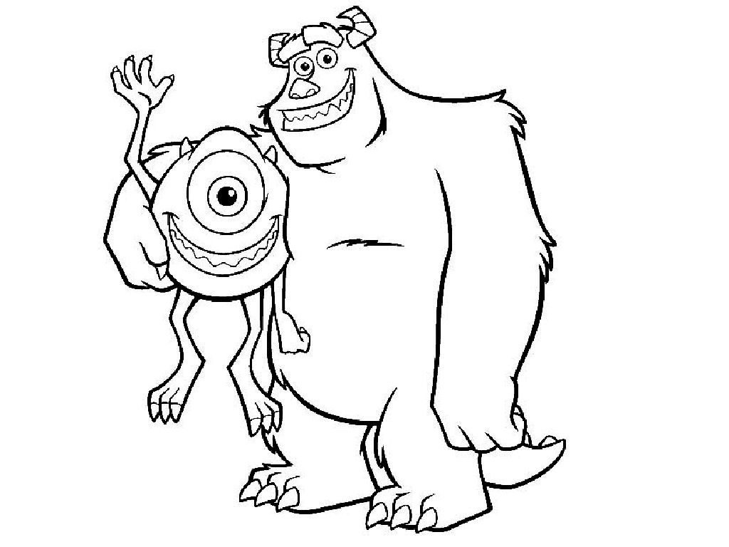 1024x768 Monster Inc Coloring Pages