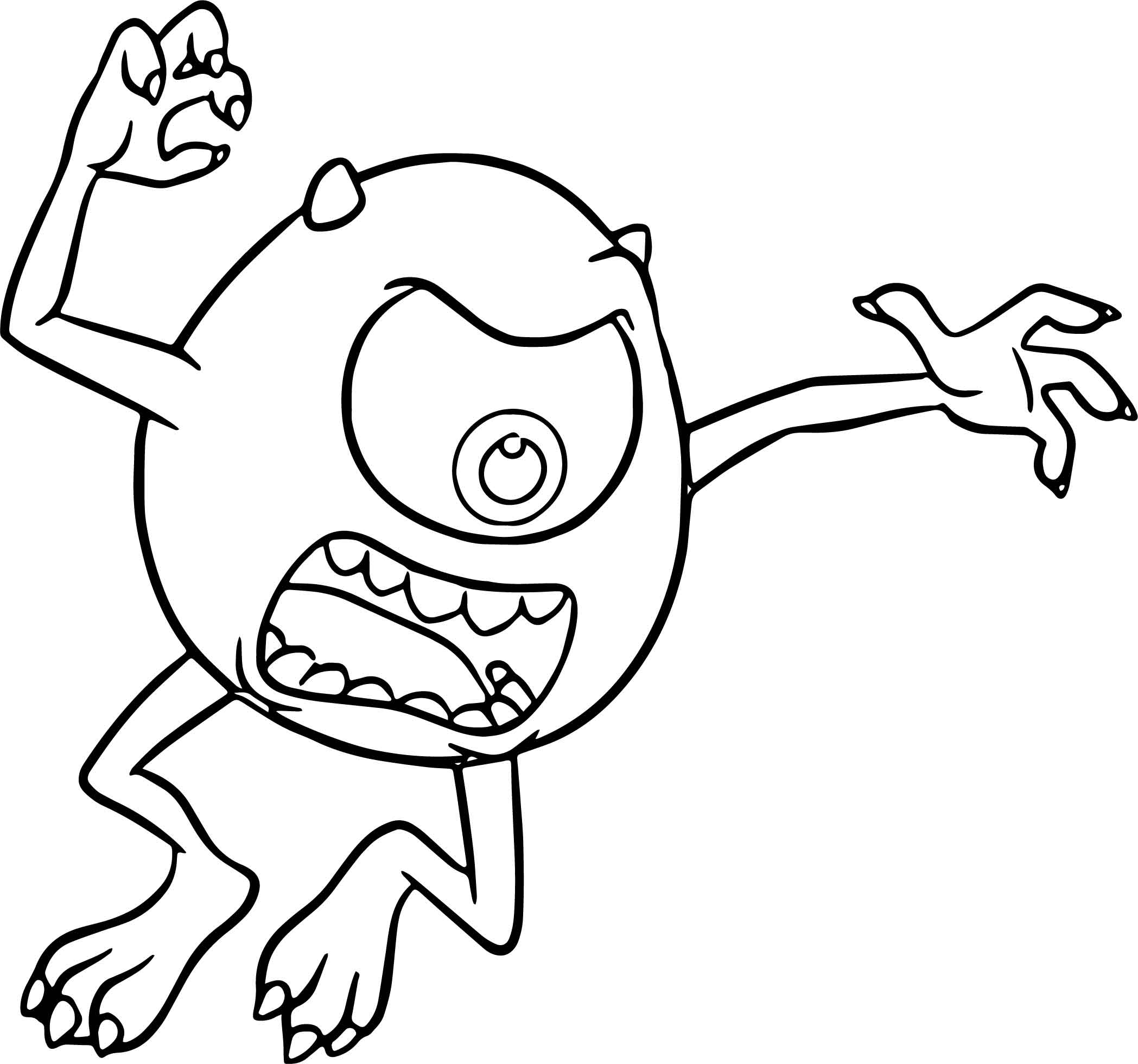 2097x1960 Mike Wazowski Coloring Pages Monster University General Printable