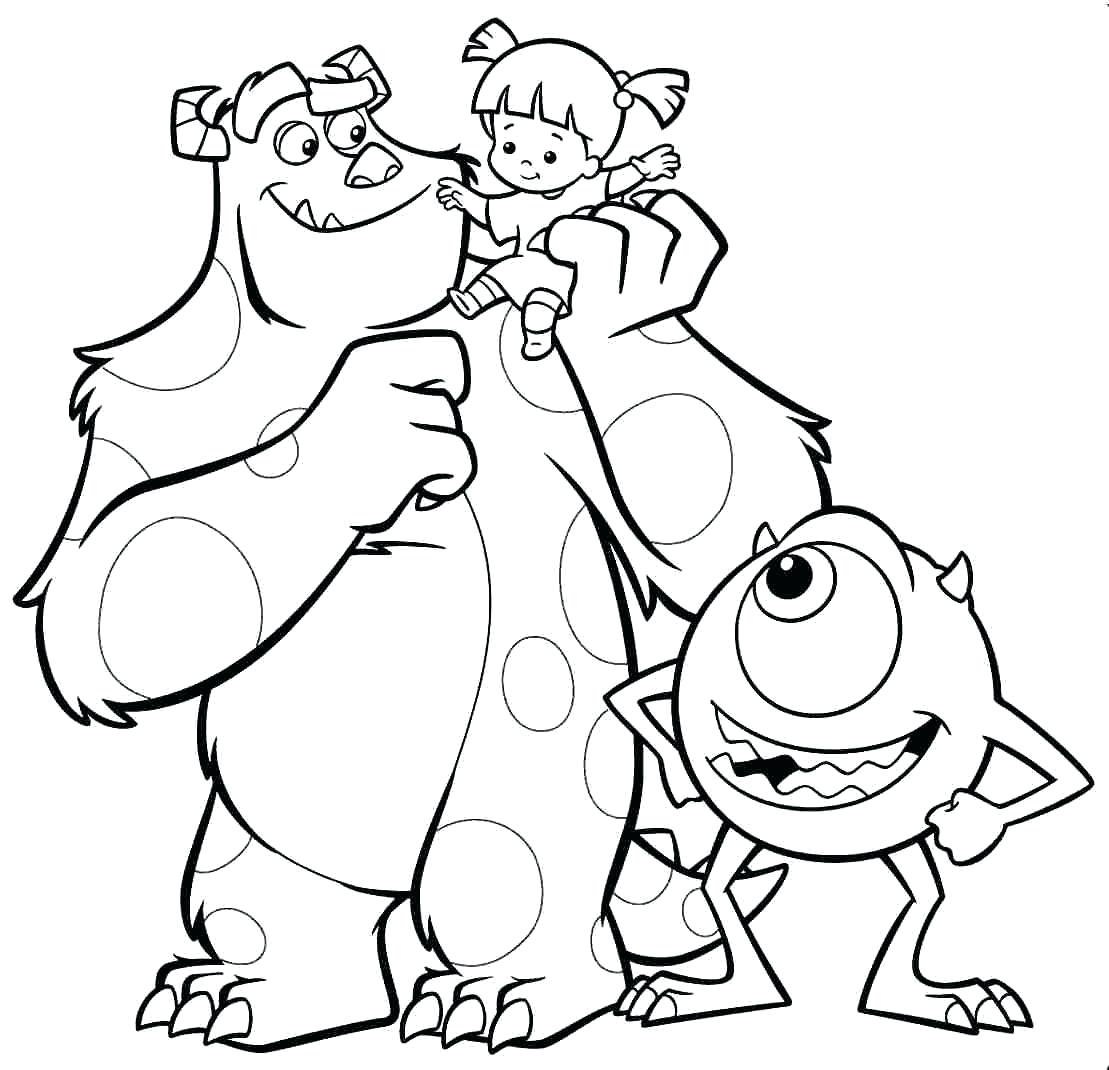 1109x1070 Monsters Inc Coloring Pages New Coloring Sheets