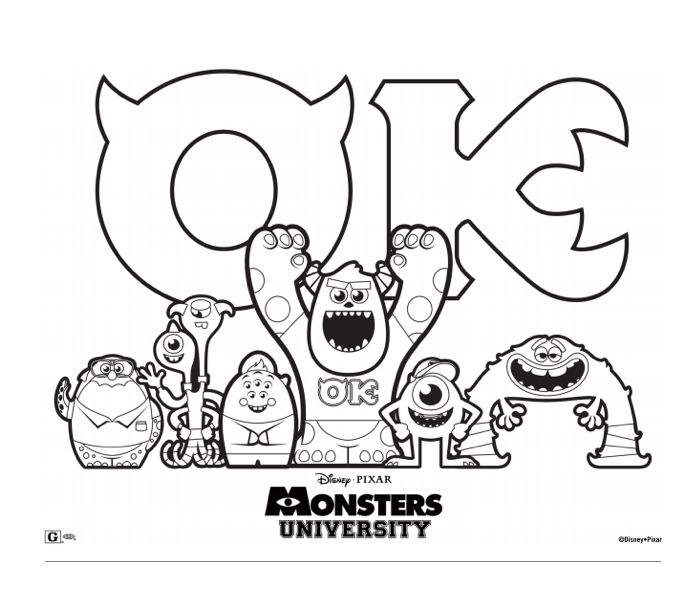 700x592 Monsters University Christmas Coloring Sheets Top 84 Monsters Inc