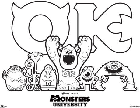 460x356 Monsters University Colouring