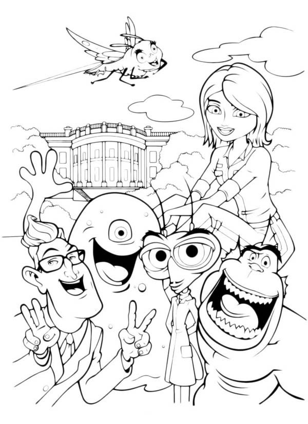 Picture Of Monster Vs Aliens Coloring Page Color Luna 600x826 Picture Of Monster Vs Aliens Coloring Page Color Luna