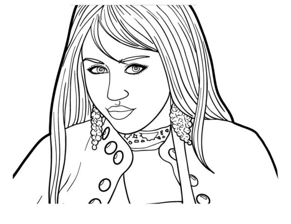 600x463 Hannah Montana Coloring Pages Free To Print Amusing Hannah Montana