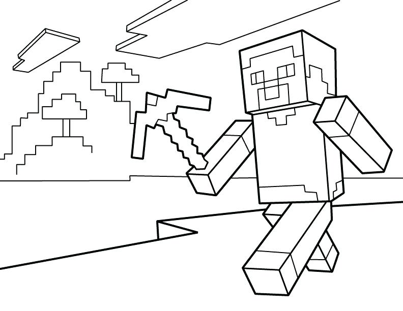 792x612 Printable Steve Minecraft Printable Bookmarks Coloring Page