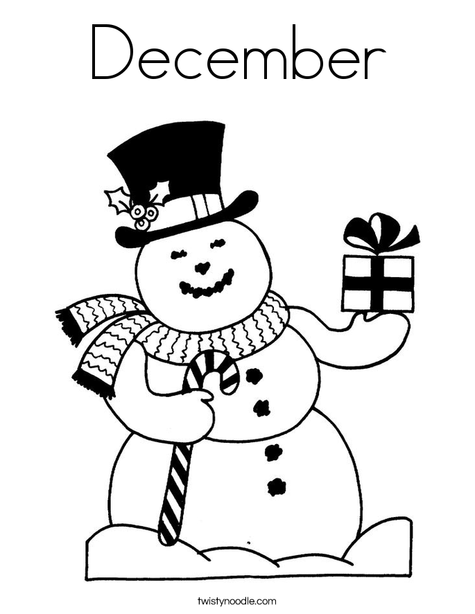 685x886 December Coloring Page