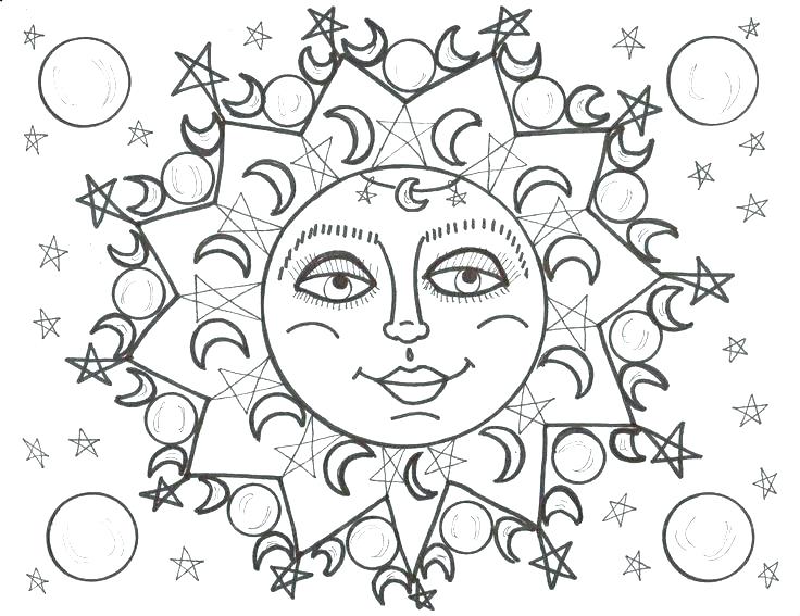 736x567 Free Printable Moon And Stars Coloring Pages Elegant Or Sun