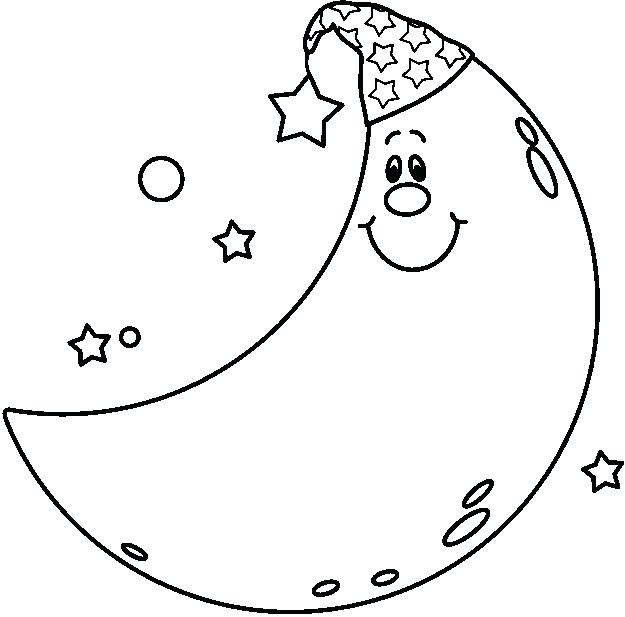 625x617 Fresh Moon And Stars Coloring Pages And Moon Coloring Page Stars