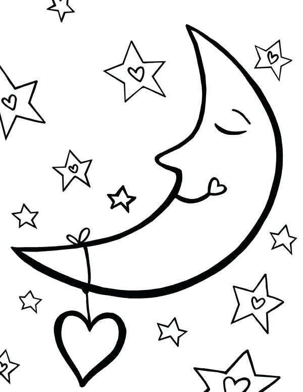 600x776 Moon And Stars Coloring Pages Coloring Pages Stars Coloring Pages