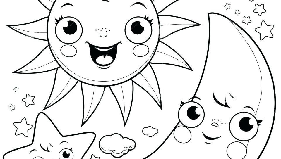 960x544 Moon And Stars Colouring Pages Sun Coloring Page Free Printable