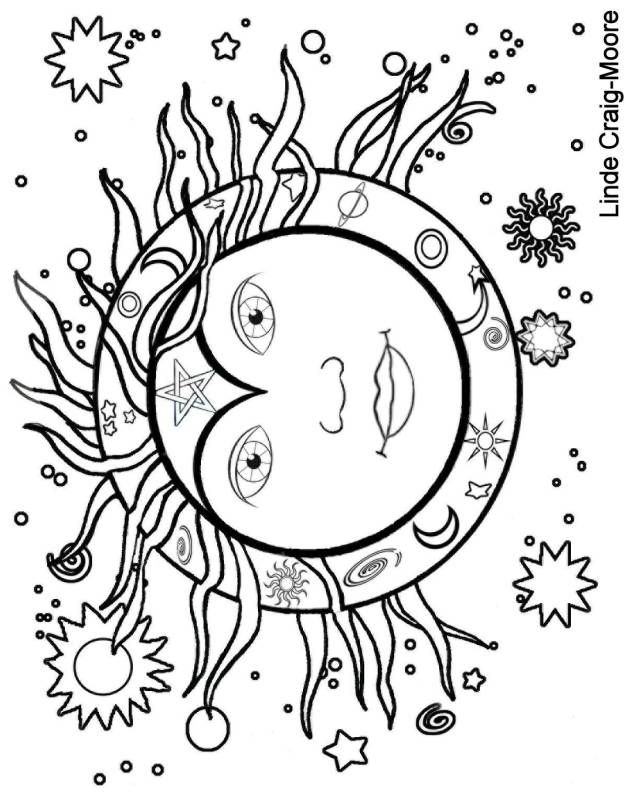 628x792 Sun And Moon Coloring Page Many Interesting Cliparts