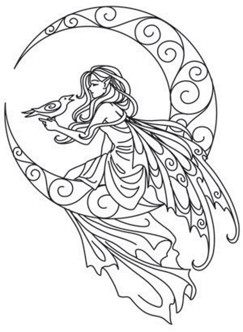 Fairy On The Moon Embroidery Pattern 800x1091 Fairy On The Moon Embroidery Pattern