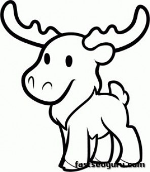 296x338 Print Out Moose Coloring Pages For Kids