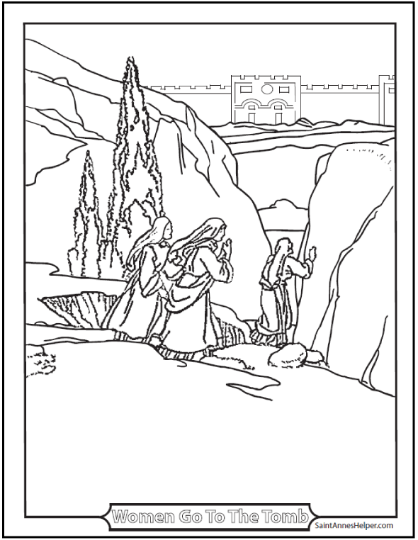 Easter Morning Coloring Page 590x762 Easter Morning Coloring Page