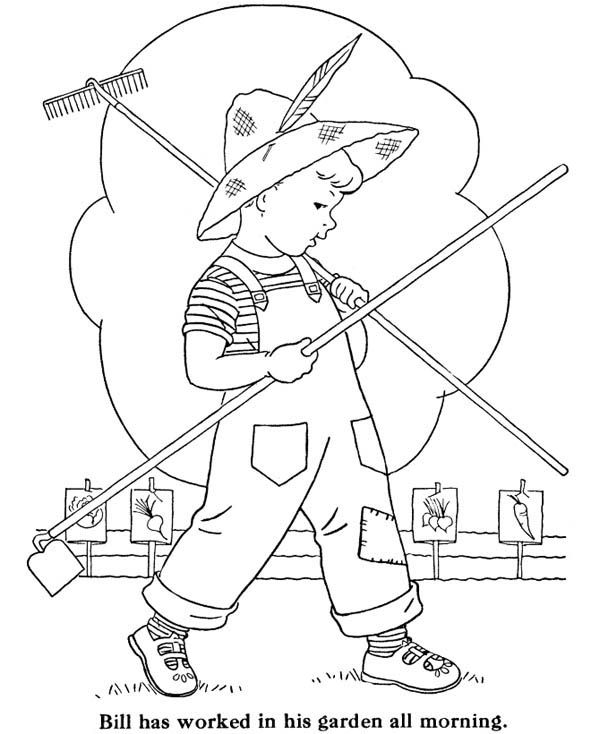 Gardening, Bill Doing Gardening All Morning Coloring Pages Bill 600x734 Gardening, Bill Doing Gardening All Morning Coloring Pages Bill