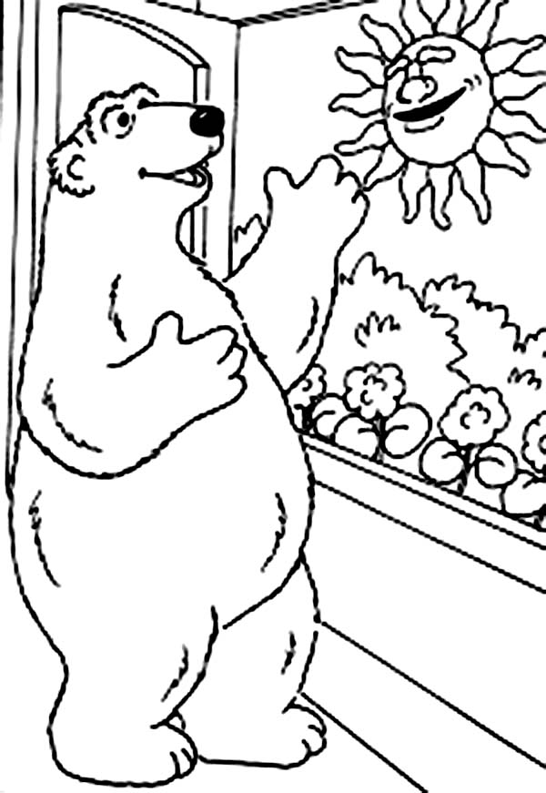 Bear Inthe Big Blue House Greeting The Morning Sun Coloring Pages 600x871 Bear Inthe Big Blue House Greeting The Morning Sun Coloring Pages