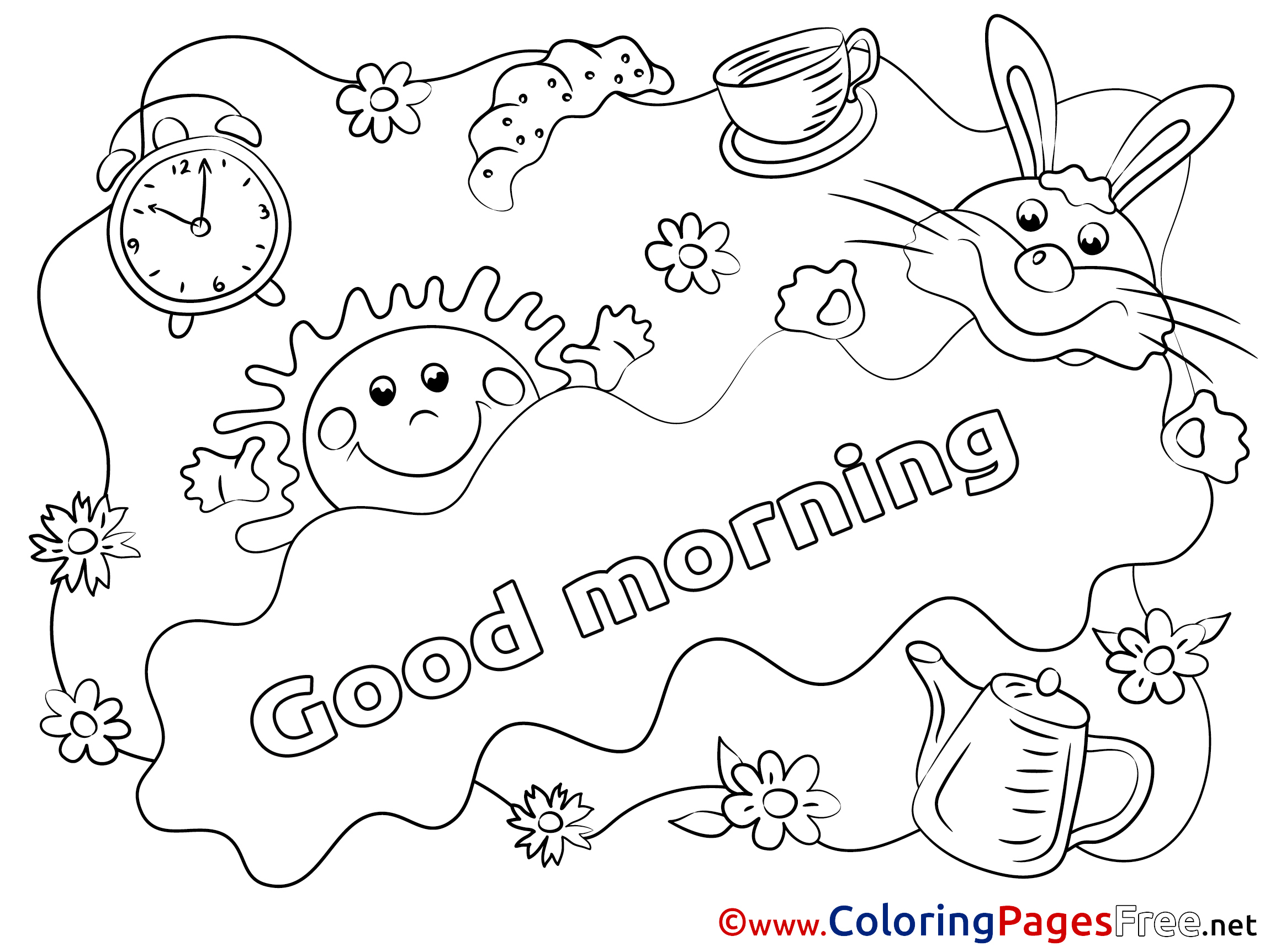 Sun Printable Good Morning Coloring Sheets 2300x1725 Sun Printable Good Morning Coloring Sheets