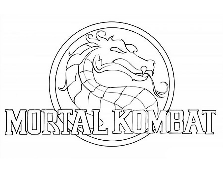 900x700 Mortal Kombat Coloring Pages Logo Mortal Kombat