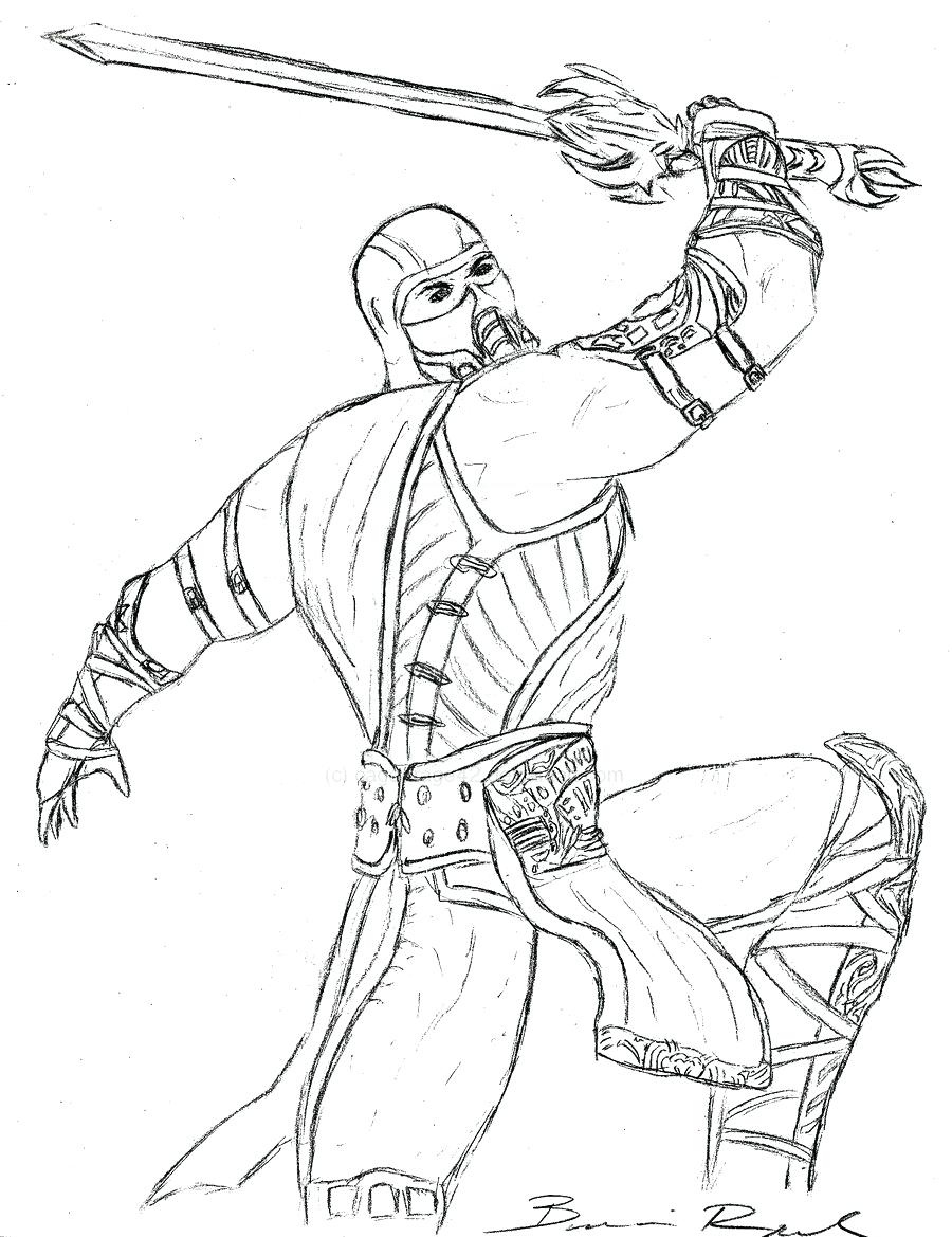 900x1169 Coloring Pages ~ Mortal Kombat Coloring Pages Sub Zero X Mortal
