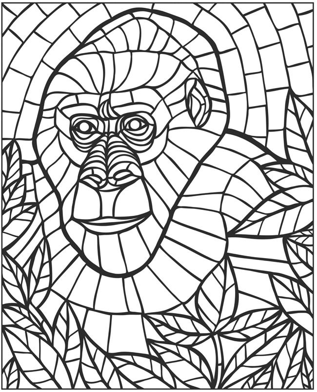 Mosaic Animal Coloring Pages