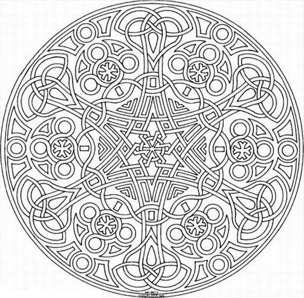Sacred Geometry Mosaic Coloring Page 600x589 Sacred Geometry Mosaic Coloring Page