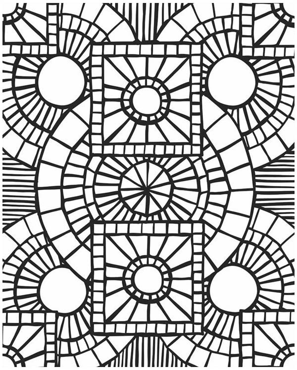 Church Window Mosaic Coloring Page 600x747 Church Window Mosaic Coloring Page