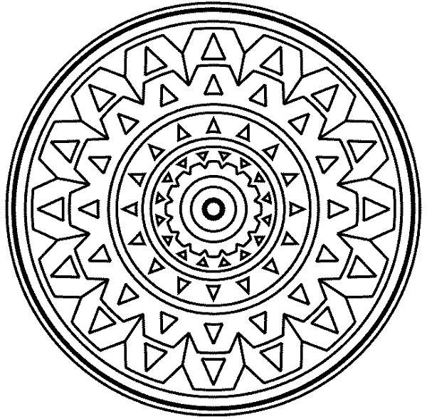 Medallion Mandala Mosaic Coloring Page 600x589 Medallion Mandala Mosaic Coloring Page