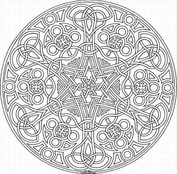 Sacred Geometry Mosaic Coloring Page Occult 600x589 Sacred Geometry Mosaic Coloring Page Occult