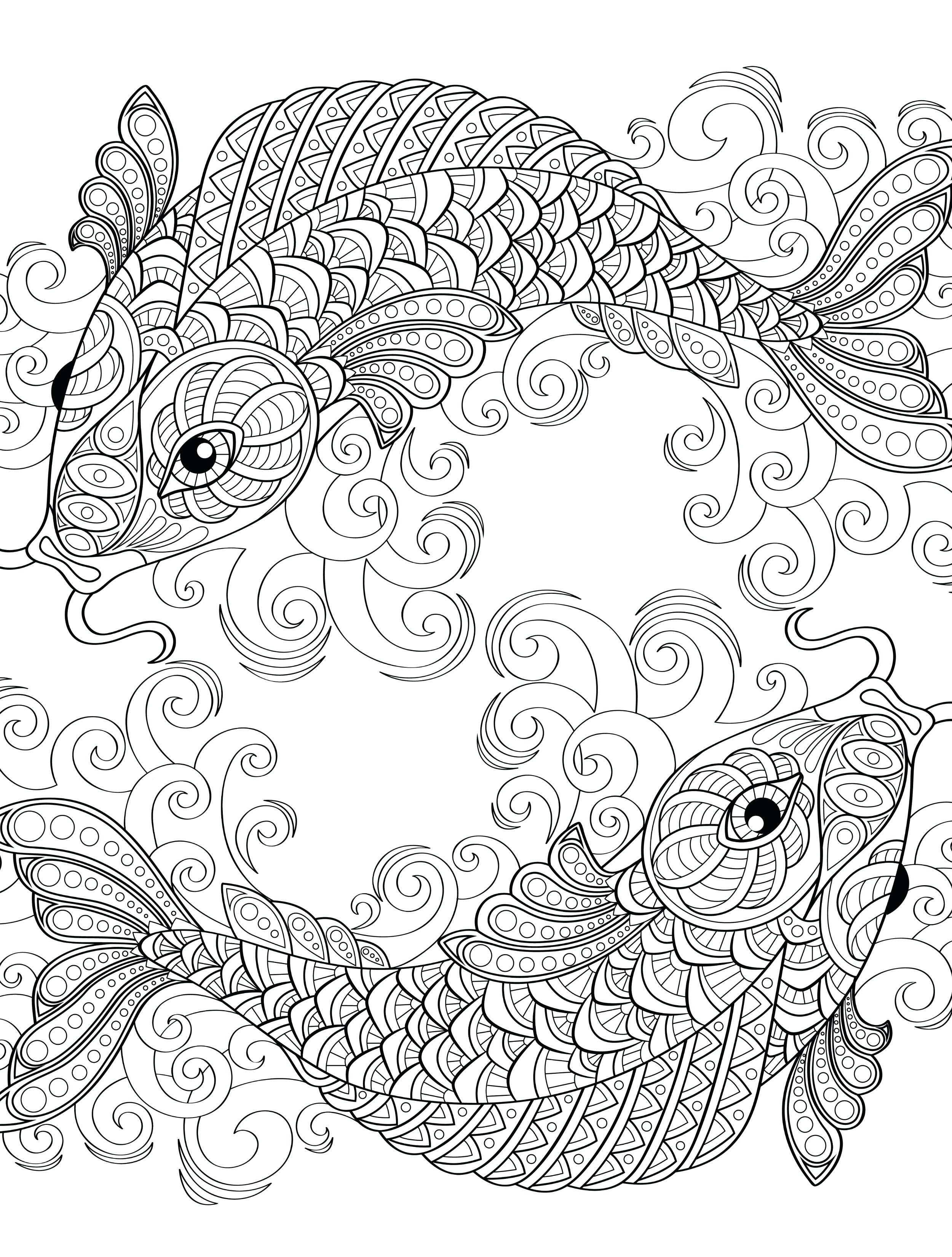 2500x3300 Fish Coloring Pages For Adults Gallery Coloring For Kids 2018