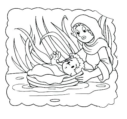 422x397 Baby Moses Coloring Page