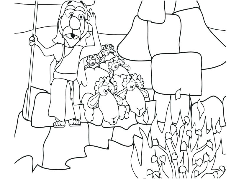 Moses And The Burning Bush Coloring Pages S Moses Burning Bush 827x609 Moses And The Burning Bush Coloring Pages S Moses Burning Bush