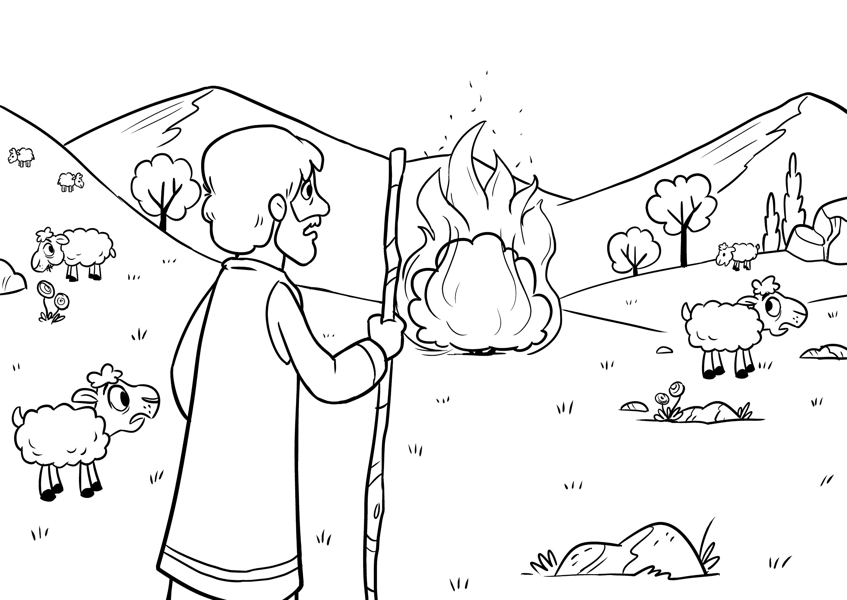 Moses And Burning Bush Coloring Pages Beautiful Moses And 2918x2067 Moses And Burning Bush Coloring Pages Beautiful Moses And