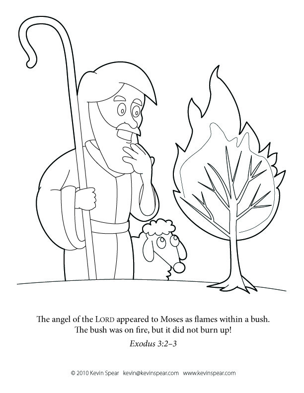 Moses And The Burning Bush Coloring Page at GetColorings.com | Free ...