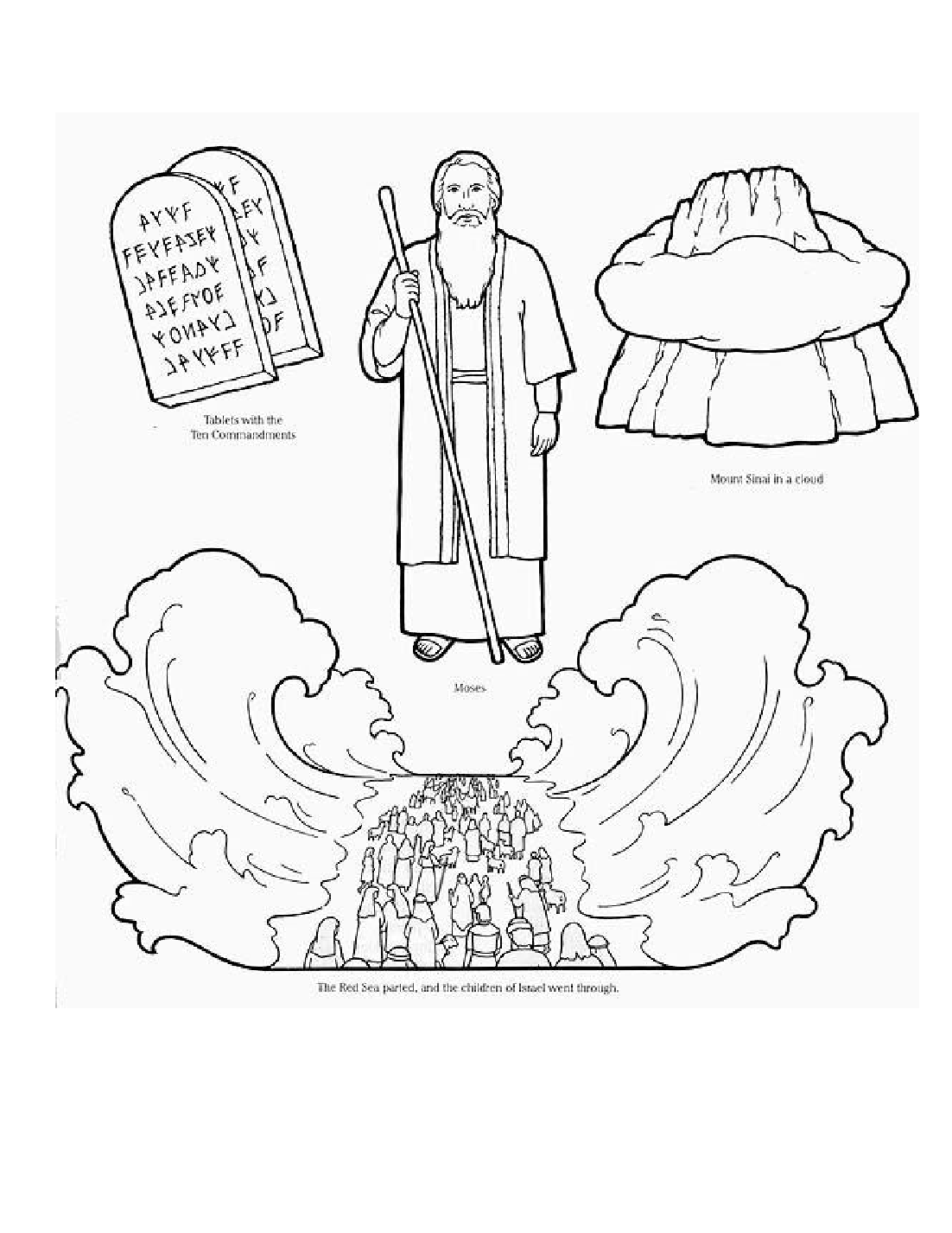 1102x1426 A Ordable Moses And The Red Sea Coloring Page