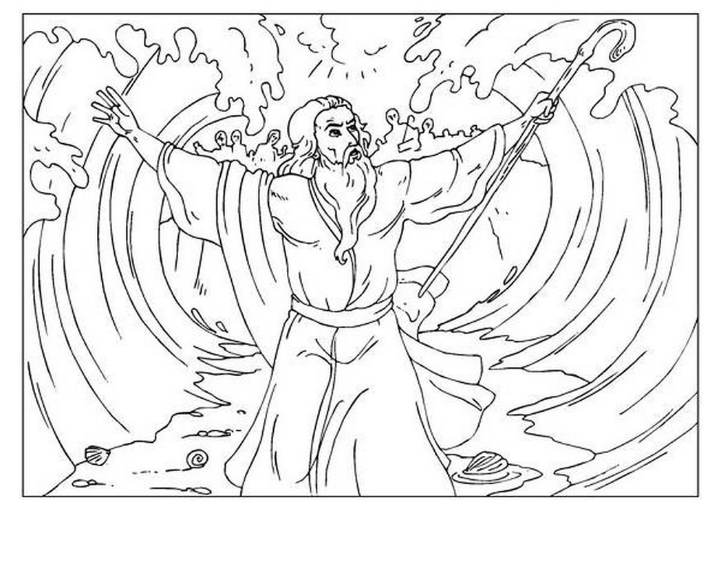 Moses And The Red Sea Coloring Page at GetColorings.com | Free ...