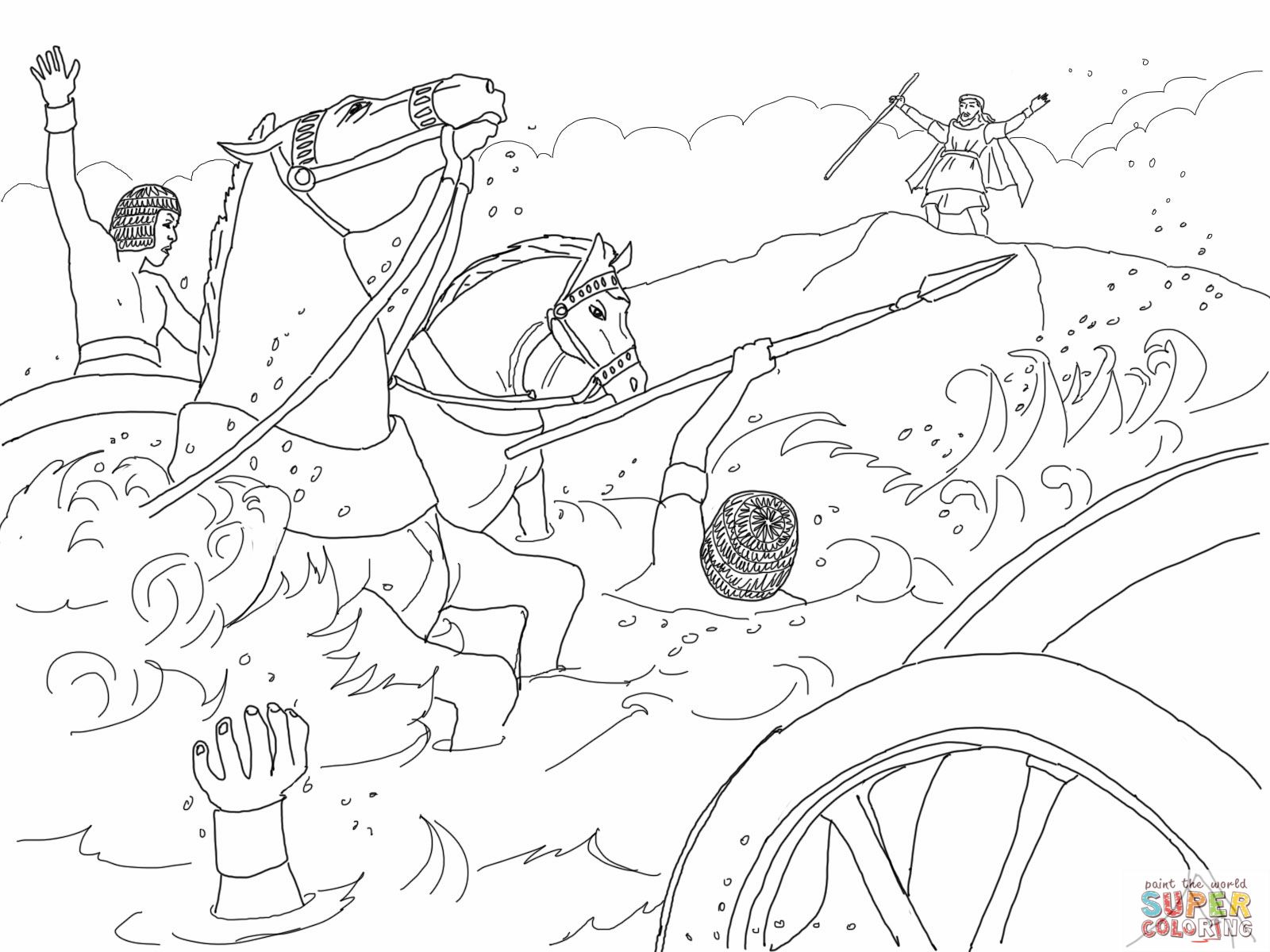 1600x1200 Moses Cloroing Pages Pages Army Drowned Moses Crossing