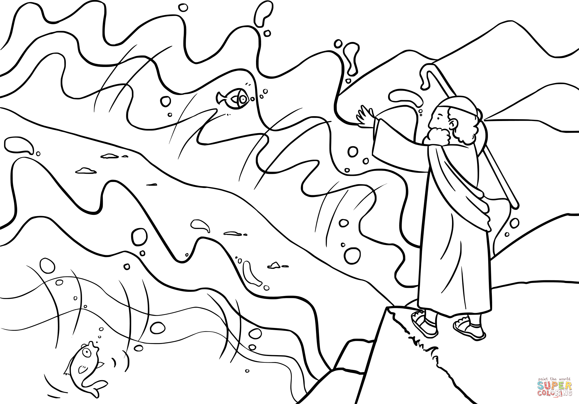 1920x1339 Focus Moses And The Red Sea Coloring Page Part