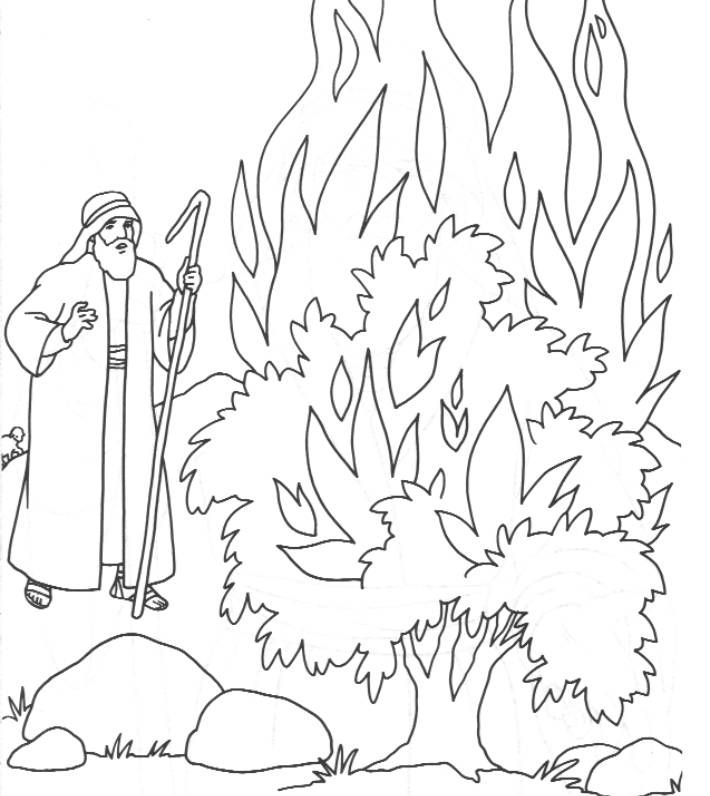 710x796 Moses And The Burning Bush Coloring Pages 6819