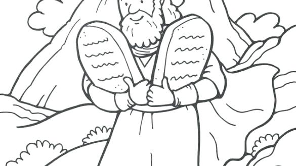 Free Printable Ten Commandments Coloring Pages As Stunning Moses 585x329 Free Printable Ten Commandments Coloring Pages As Stunning Moses